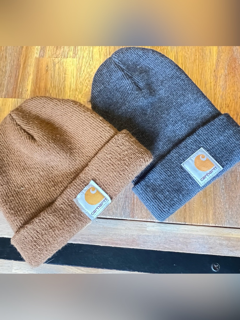 Carhartt Kids Beanie Set in Brown and Gray
